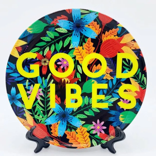 6 Inch Plate, Good Vibes Flowers by the 13 Prints