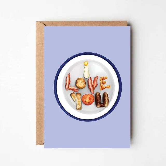 Love you fry up - valentines day greeting card