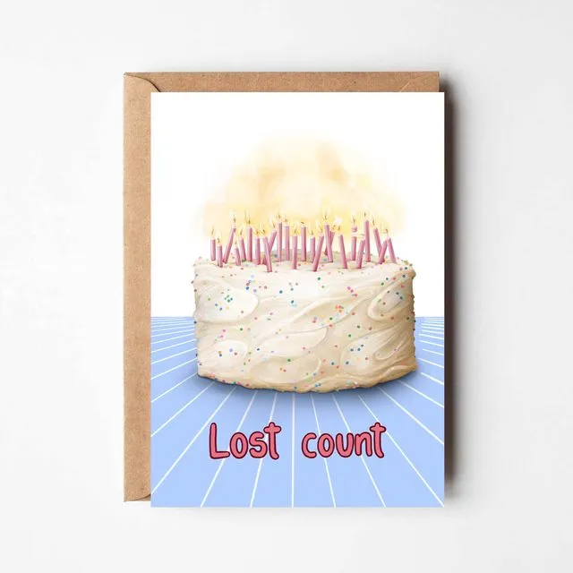 Lost count - a cake themed Birthday card