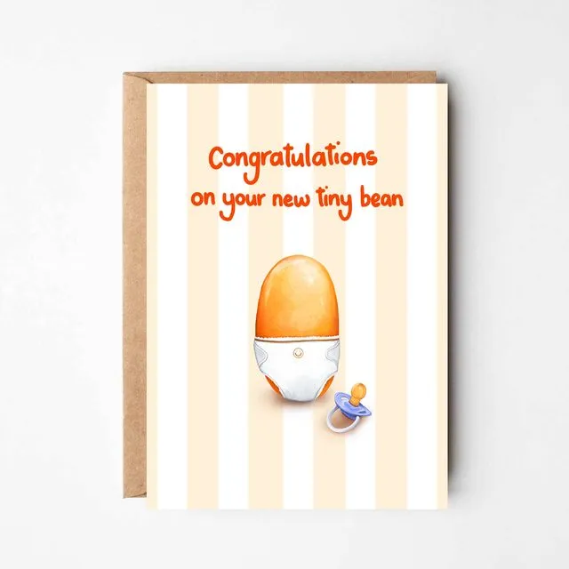 Congratulations on your new tiny bean - new baby greeting card