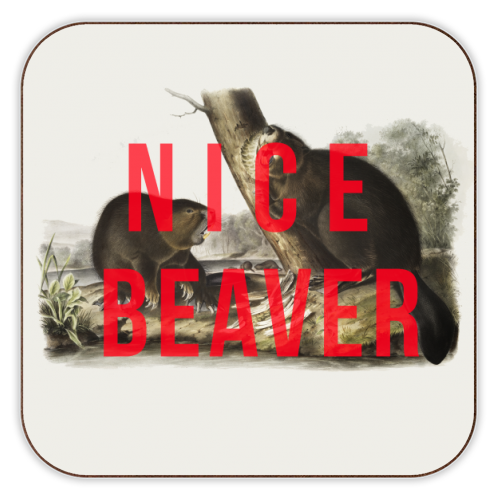 Coasters 'Nice Beaver' by The 13 Prints