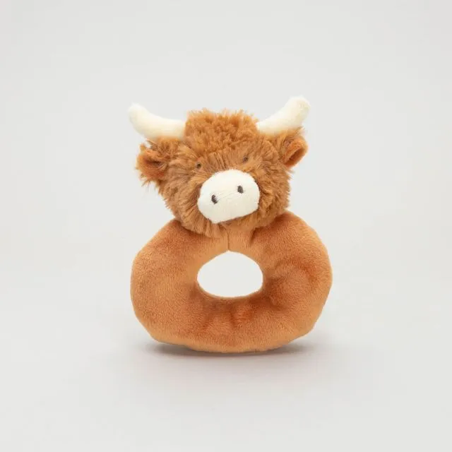 Longhorn Highland Cow Baby Rattle
