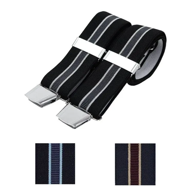 35mm Assorted Striped Clip End Braces