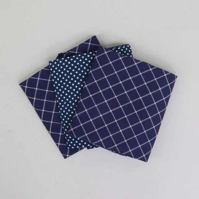Blue Check/Spot Handkerchiefs