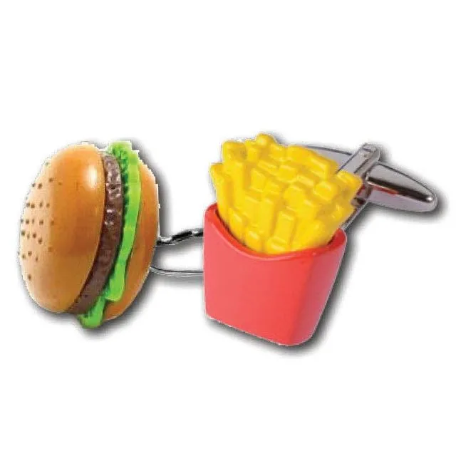 Burger and Chips Cufflinks
