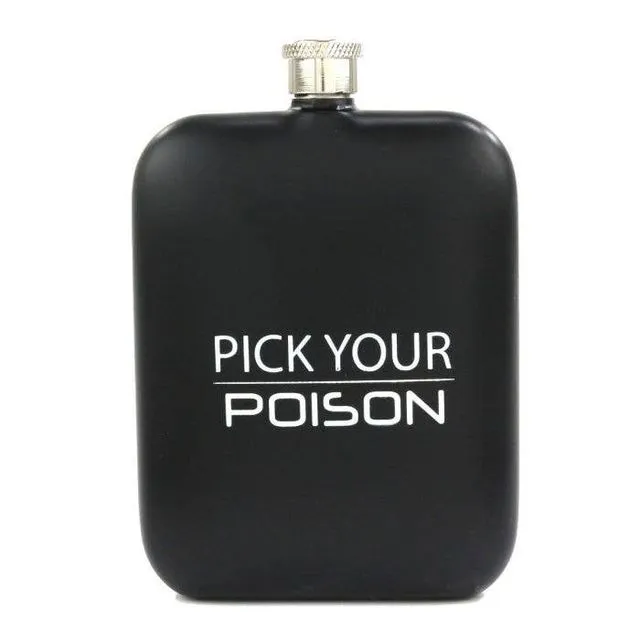 Pick Your Poison Hip Flask - Black