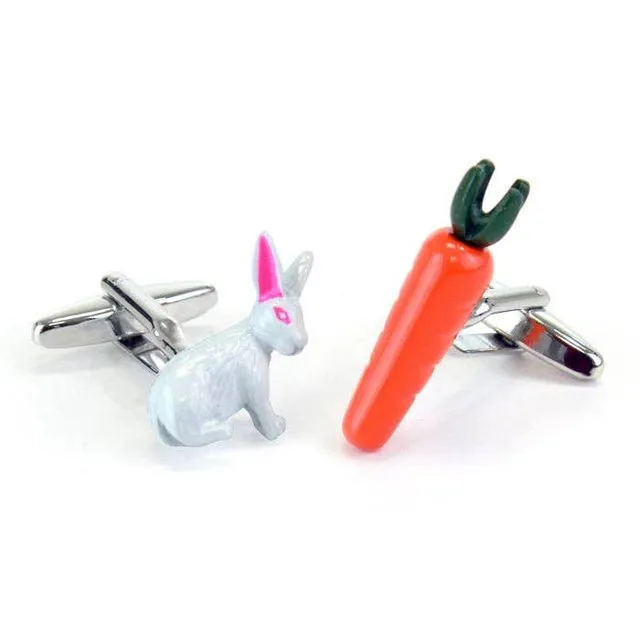 Rabbit and Carrot Cufflinks