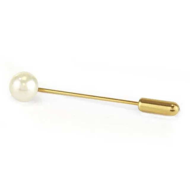 Round Mother of Pearl Effect Tie Pin