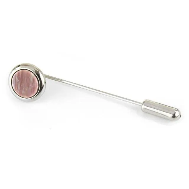 Shiny Pink Rhodium Finish Tie Pin