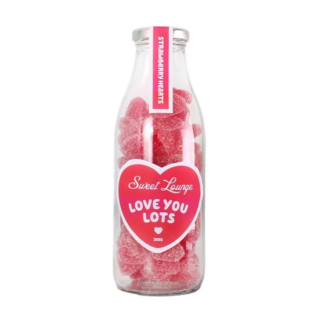 Vegan 'Love You Lots' Strawberry Heart Gummies Jars