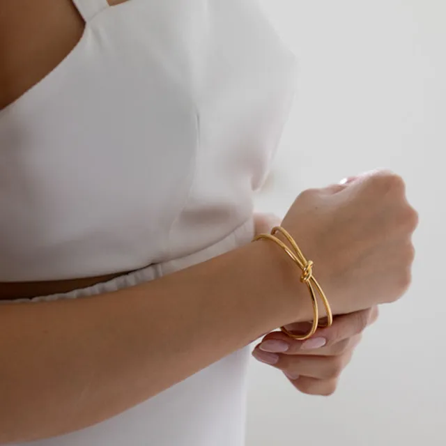 Knot Cuff Bracelet 18k Gold Plated