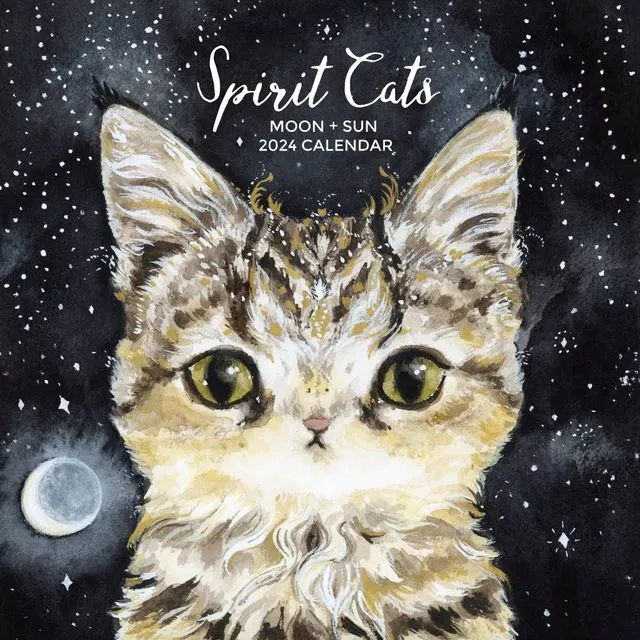 Spirit Cats 2024 Wall Calendar, Moon Phase, Lunar, Astrology