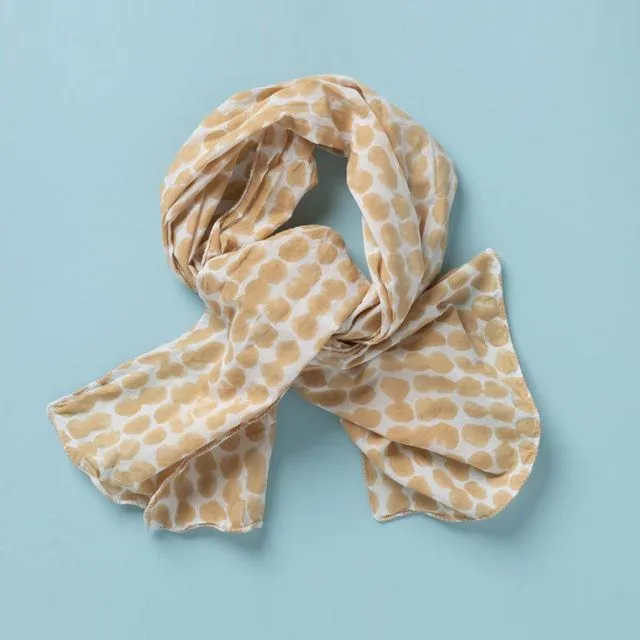 Scarf - Messy Dot Skinny Baked Clay