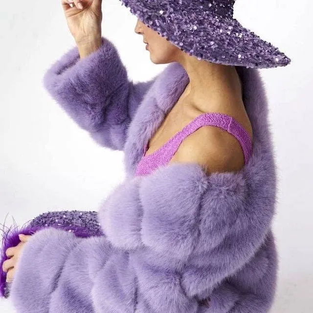 Purple Sequin Handmade Flapper Hat