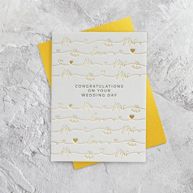 Wedding Letterpress Style Card