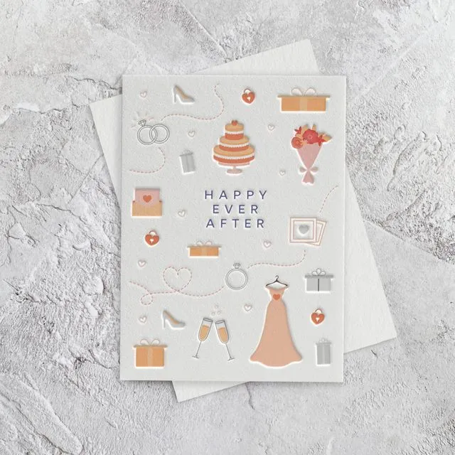 Wedding (Happy Ever After) Letterpress Style Card