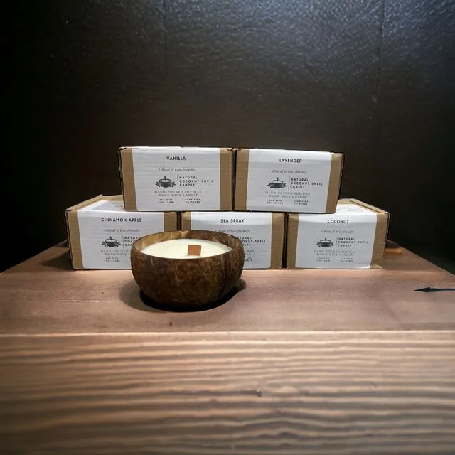 Natural Coconut Shell Candle, Coconut