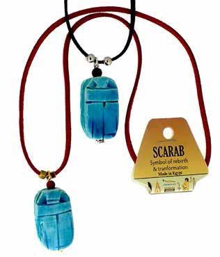 Scarab Necklace Assorted - Made in Egypt - 22"
