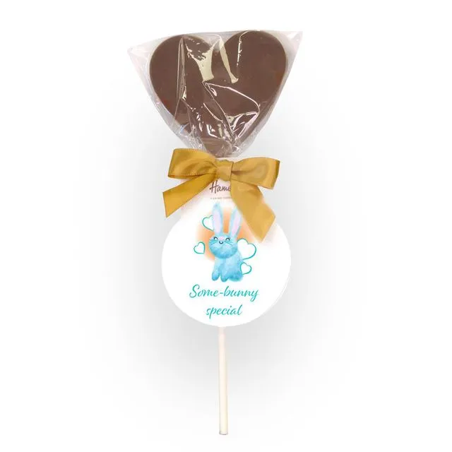 Milk Chocolate Heart Lollipop - Some-Bunny Special. Outer of 27.