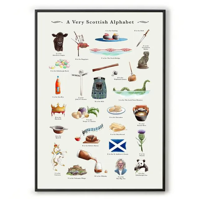 A Very Scottish Alphabet Art Print- Unframed