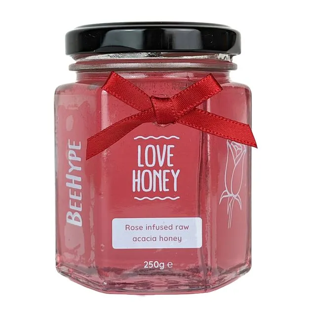 Love Honey - rose oil infused raw honey gift