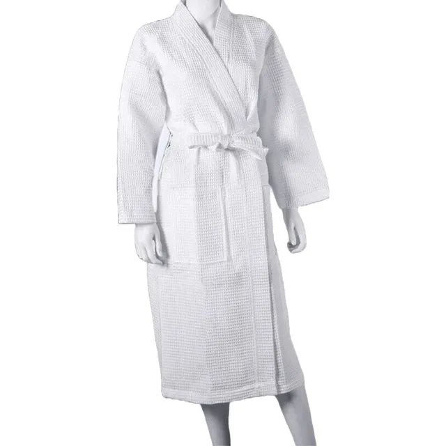 Unisex Lightweight Waffle Bath Robe - Hotel Spa Dressing Gown