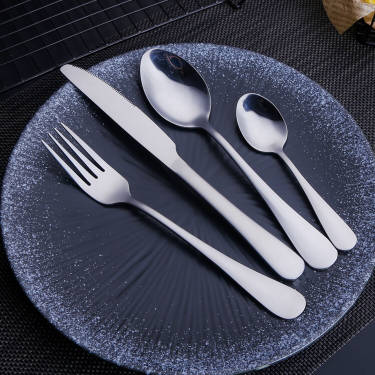 16 Piece Silver Flatware Set, Stainless Steel, Service for 4
