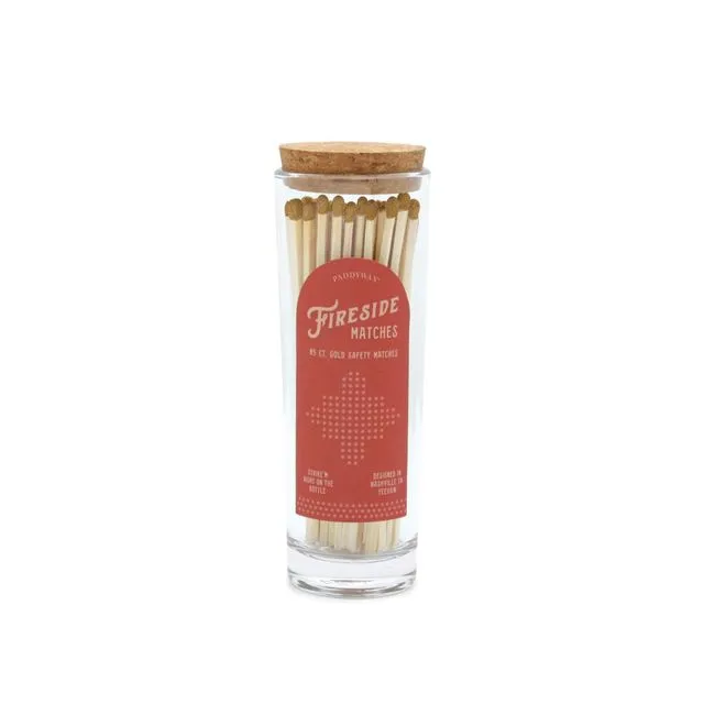 Fireside Safety Matches 13.5 cm Tall - Red/Gold Tip