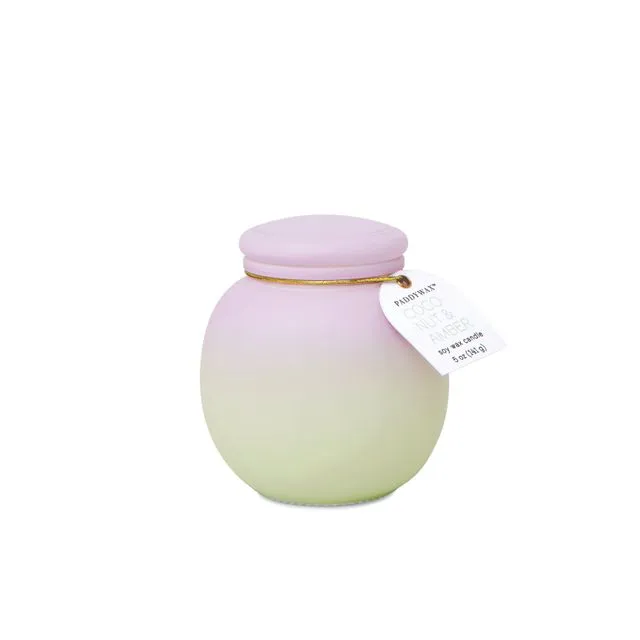 Orb Ombre Glass Candle 5 oz./141g - Purple &amp; Green - Coconut &amp; Amber
