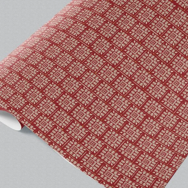 Fire Brick Fringe Wrapping Paper