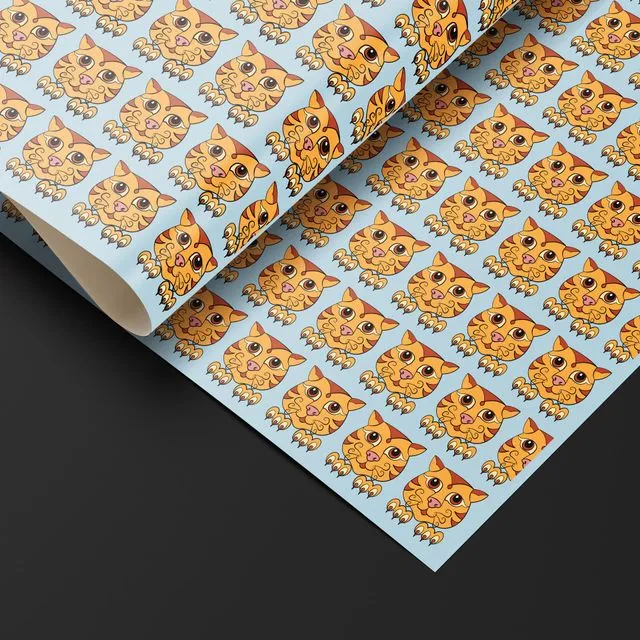 Glossy Wrapping Paper- Ginger Cat