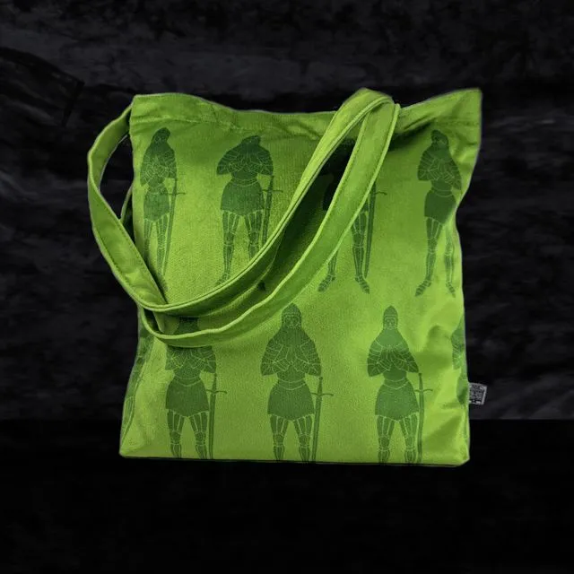 Strong &amp; Versatile Velvet Tote Bag - Sir Percival in Gauntlet Green