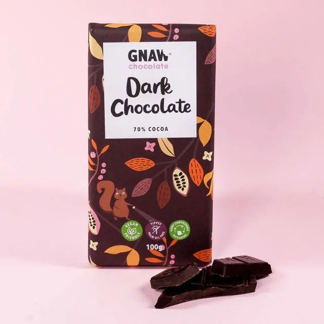 Dark Chocolate Bar 70% Cocoa • Vegan 🌱