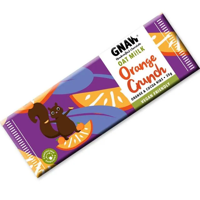 Orange Crunch Oat Mi!lk Snack Size Chocolate Bar • 35g Vegan 🌱