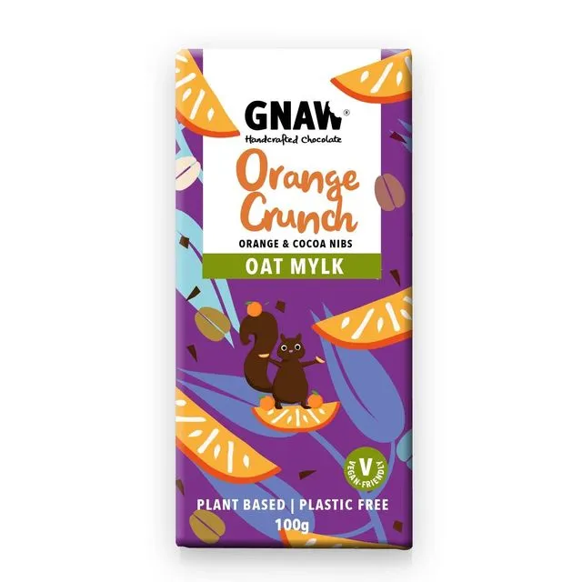 Orange Crunch Oat Milk Chocolate Bar • Vegan