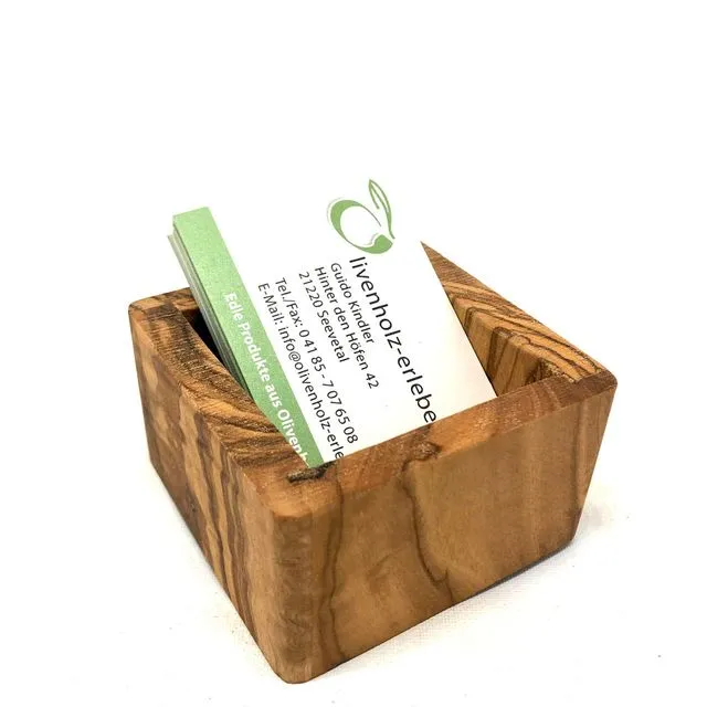 UNO olive wood business card holder