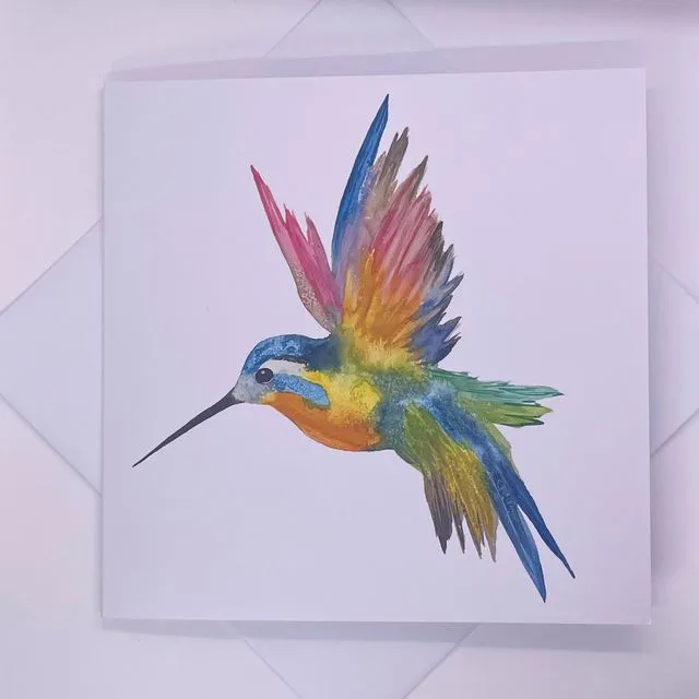 Hummingbird Watercolour Greetings Card
