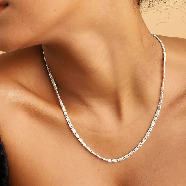 Figaro Chain Necklace Silver 19"