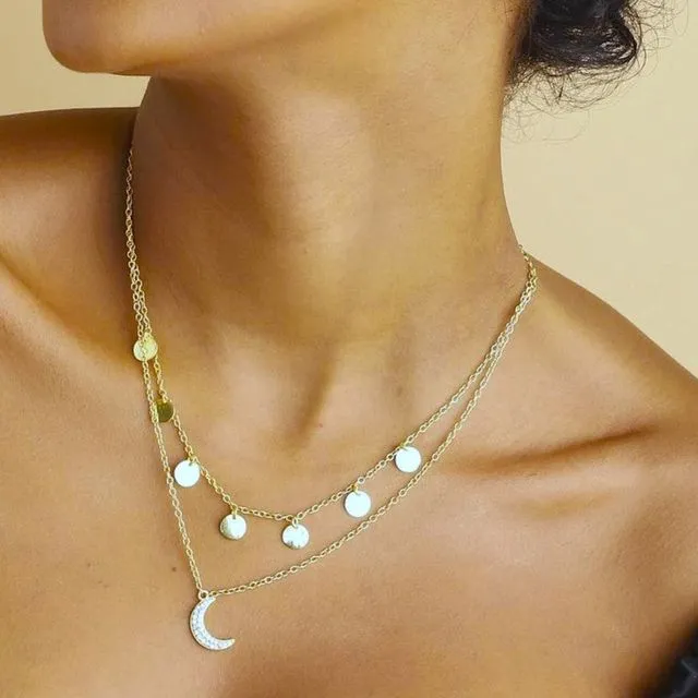 Star Gaze Double Layer Necklace Gold