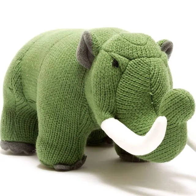 Knitted Mastodon Dinosaur Soft Toy Green