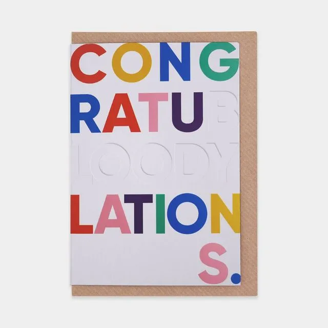 Congratubloodylations Greetings Card