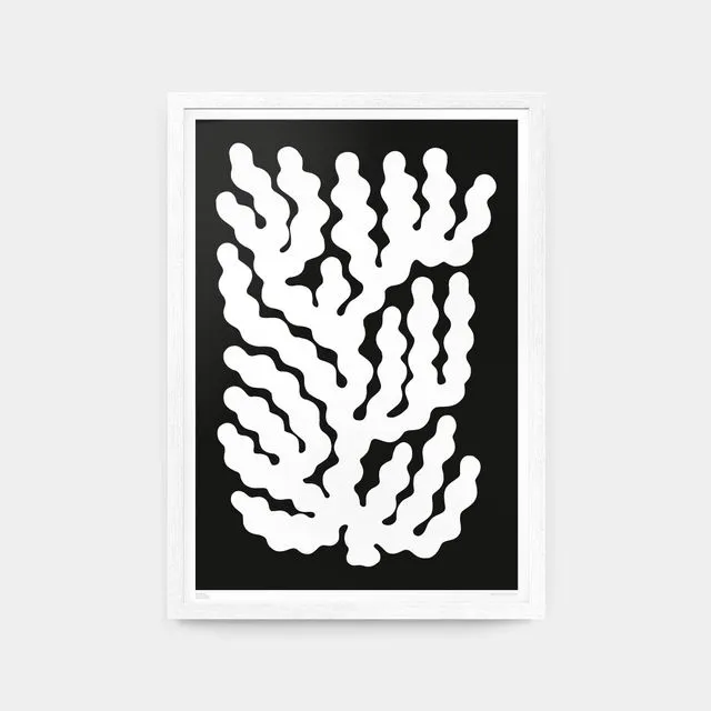 Coral #009 White Art Print