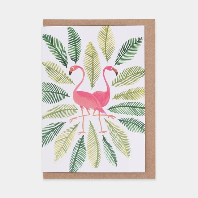Pink Flamingos Greetings Card