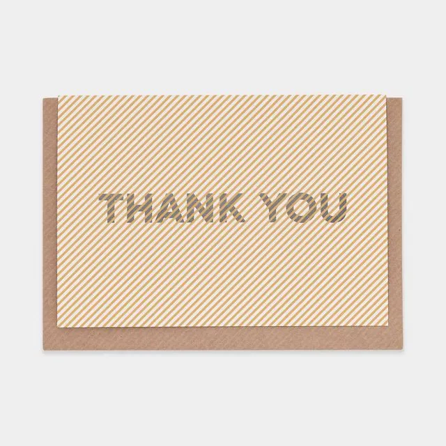 Thank You (Stripes) Greetings Card
