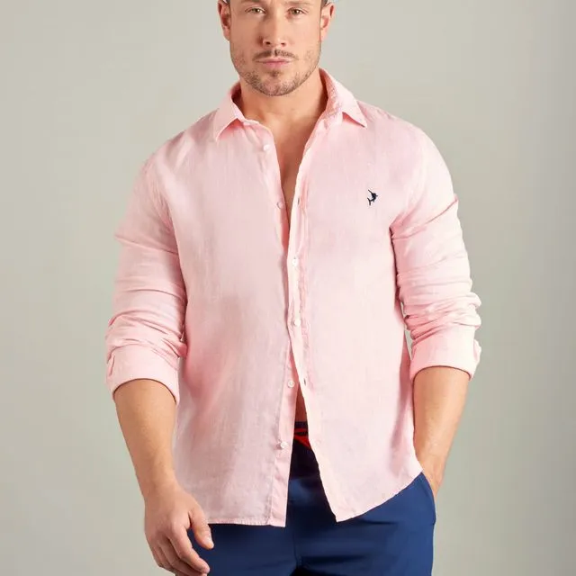 Espadon Classic Linen Shirt - Pink