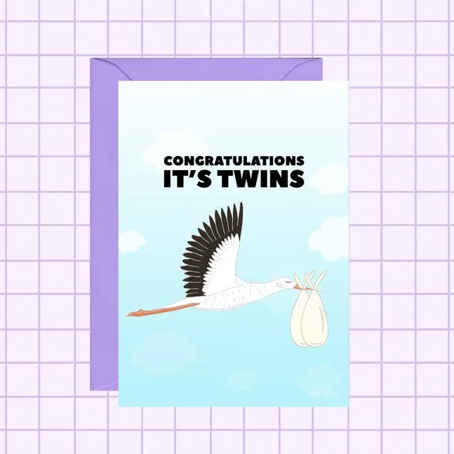 Twins Baby Card