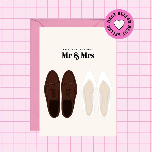 Mr And Mrs Wedding Shoes Card