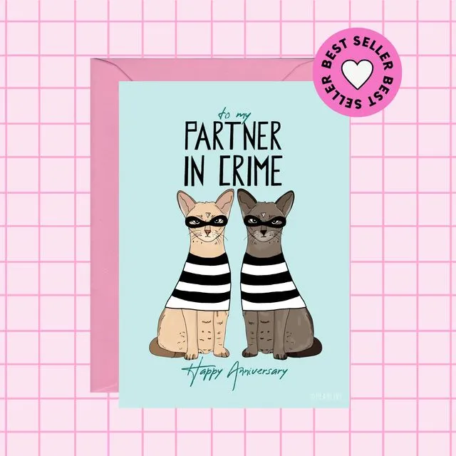 Partner In Crime Anniversary Card