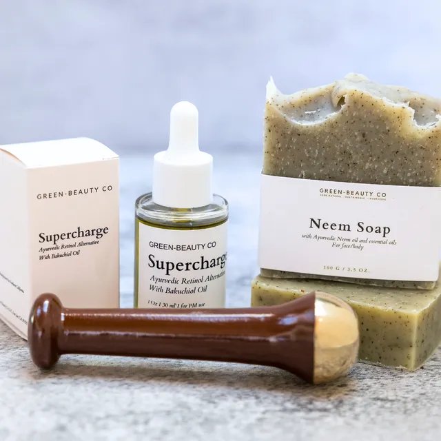 Ayurvedic SPA Gift Set: Face Soap +Vitamin A +Face Massager