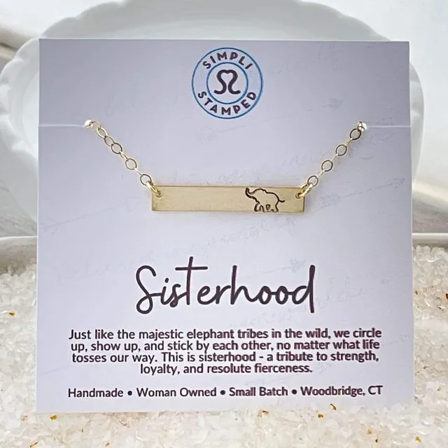 Sisterhood Friendship Elephant Necklace [gold-filled}